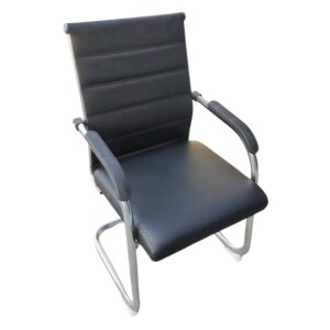 black fabric chair with armrest m pu 4009